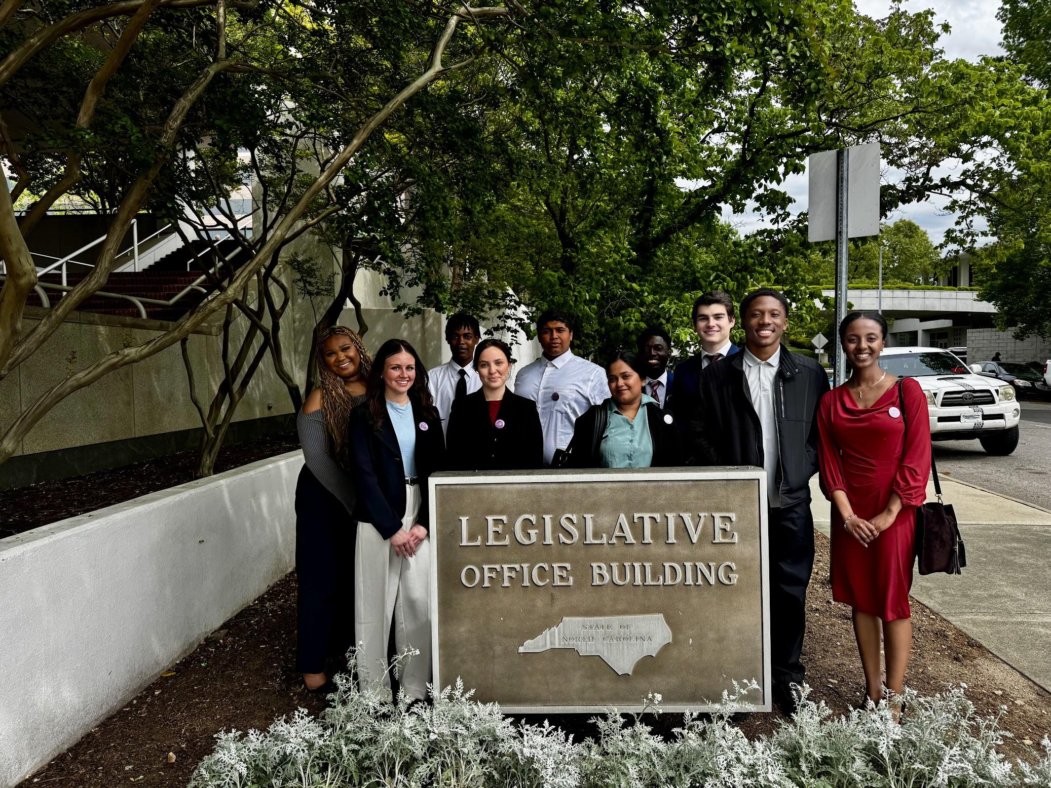 YPA members at NC Legislative Office Building for lobby day